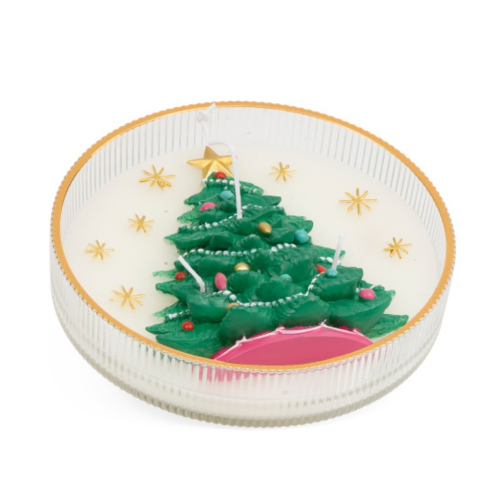 Embossed Christmas Tree Candle